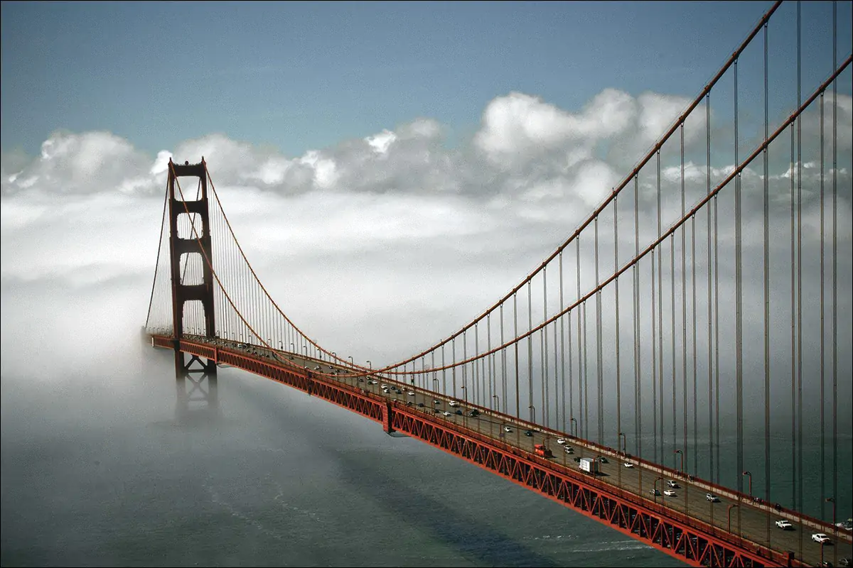 Мост Золотые ворота в тумане