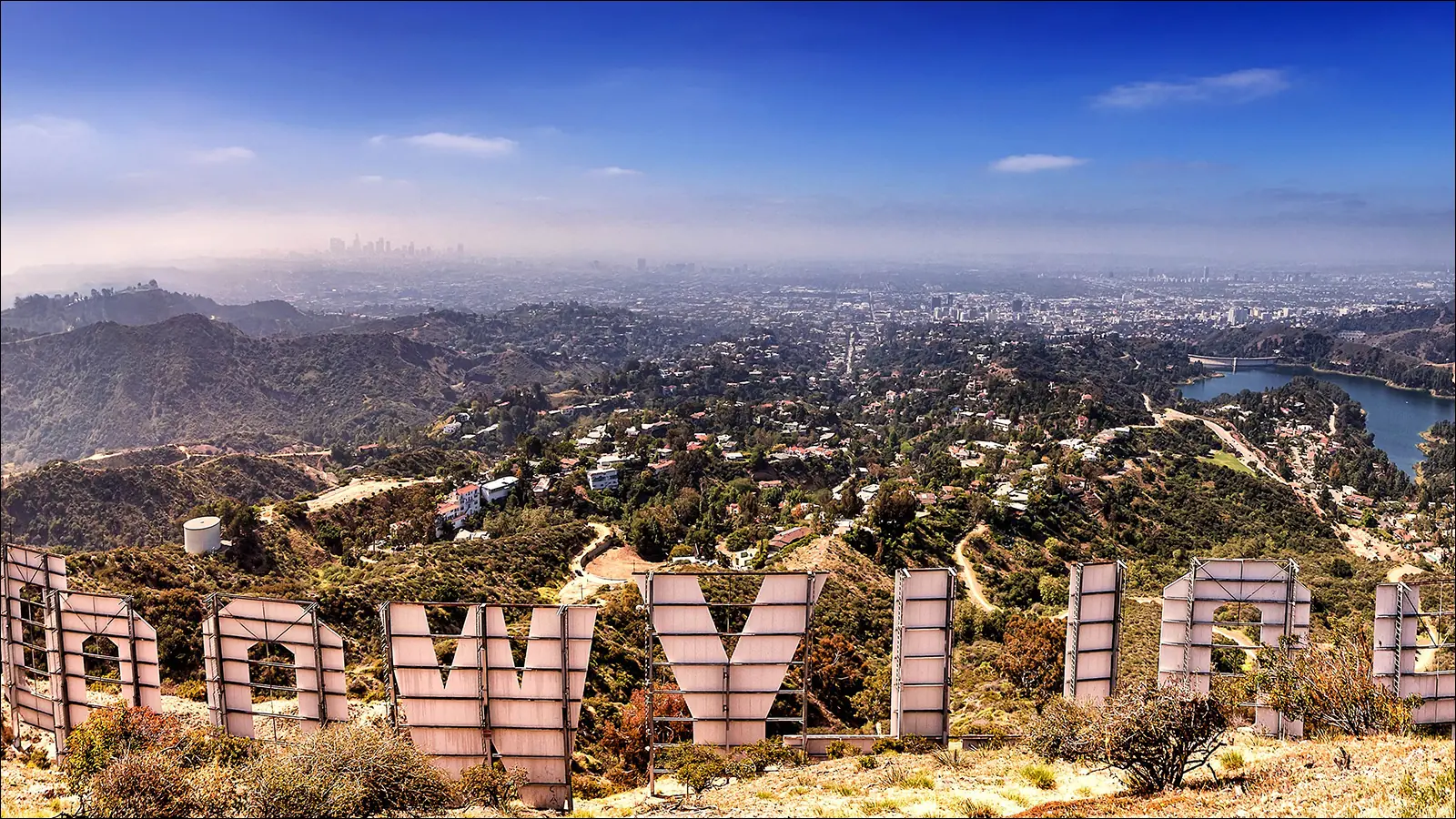 Вид на Лос-Анджелес с Голливудских холмов