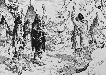 Пьер Радиссон с индейцами