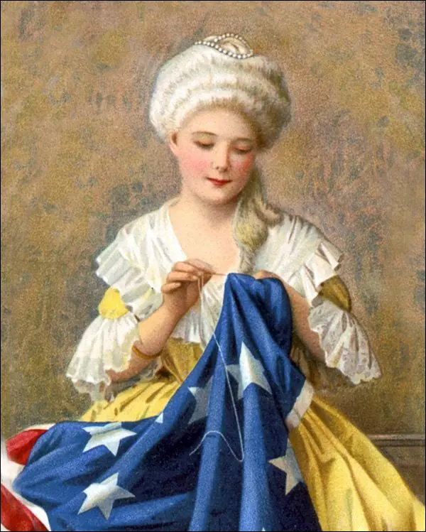 Бетси Росс шьет флаг США